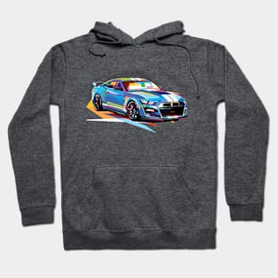 Blue Ford Mustang, Artwork painting Hoodie